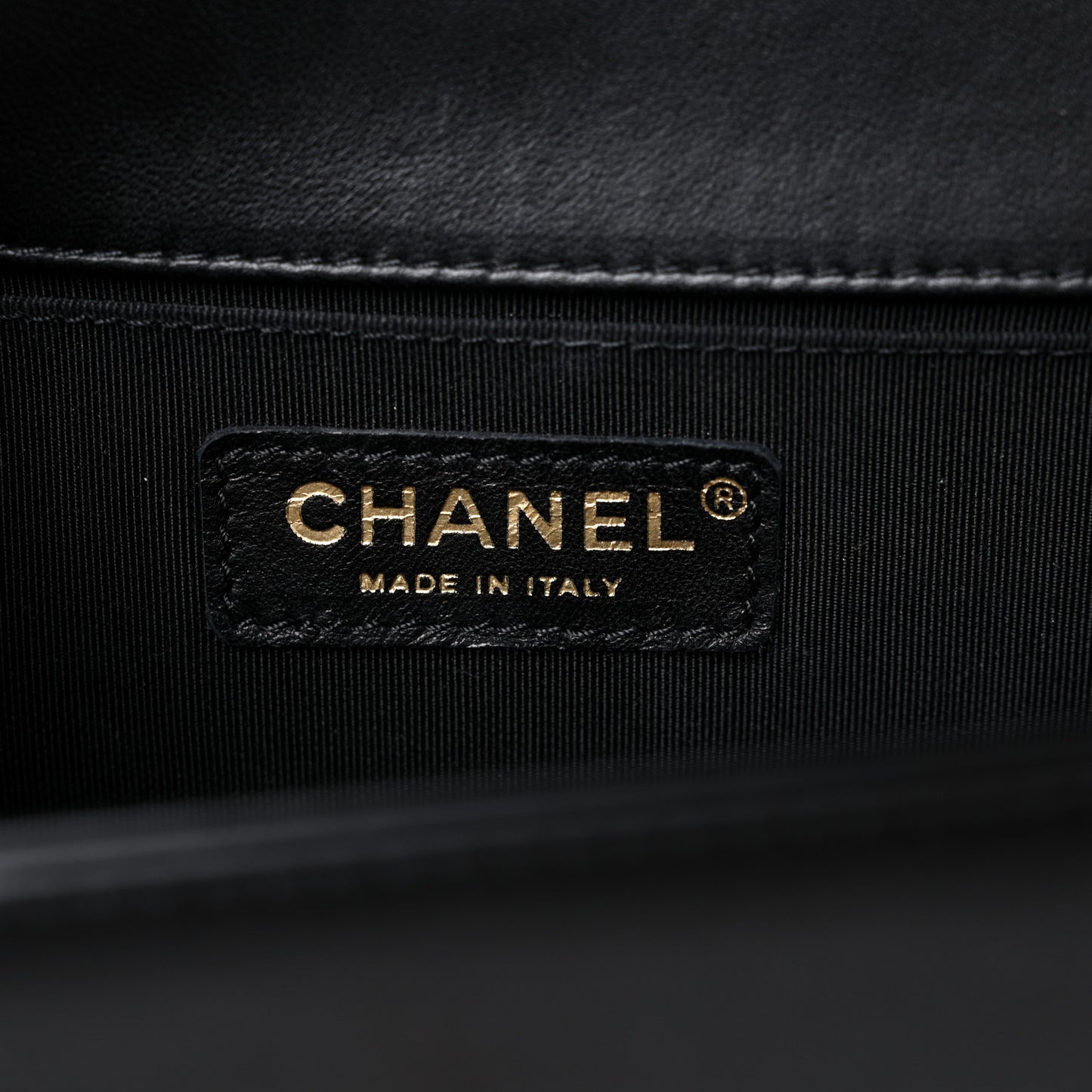 Lambskin Chevron Quilted Medium Boy Flap Black