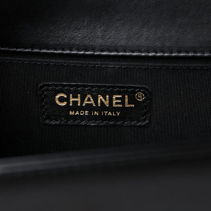 Chanel Lambskin Chevron Quilted Medium Boy Flap Black 6 of 17