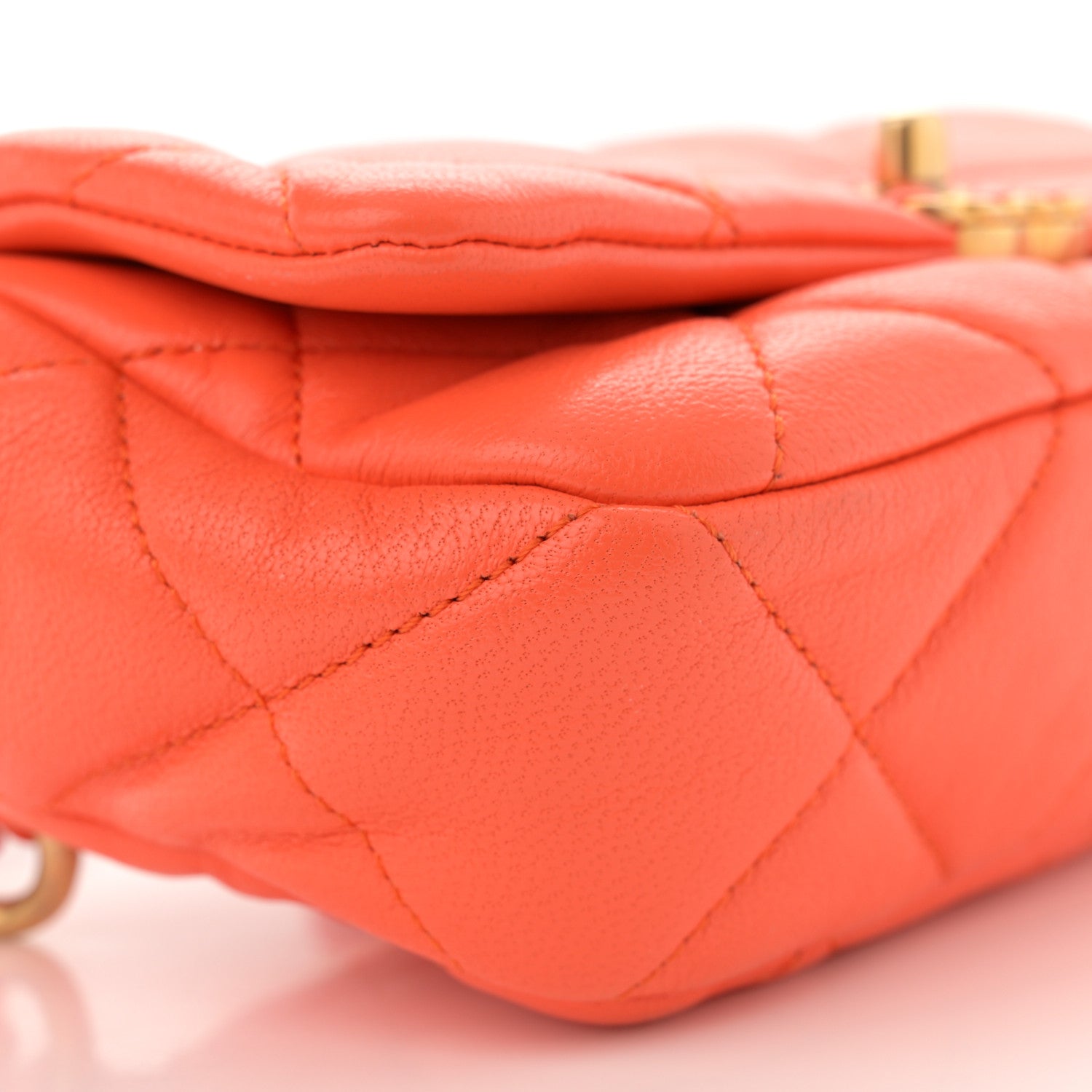 Chanel Lambskin Quilted Chanel 19 Waist Bag Orange 9 of 13