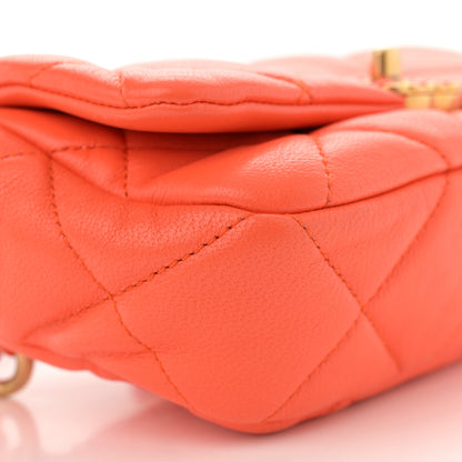 Chanel Lambskin Quilted Chanel 19 Waist Bag Orange 9 of 13