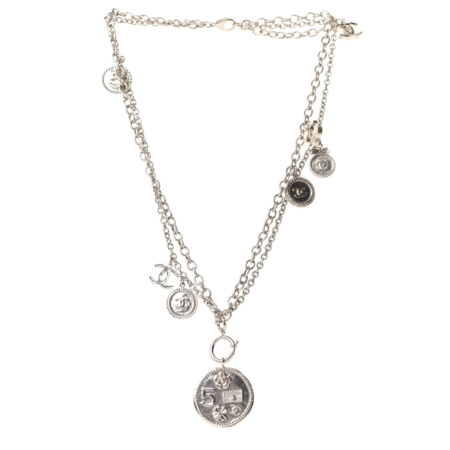 CC Coco Camellia Coin Necklace Gold