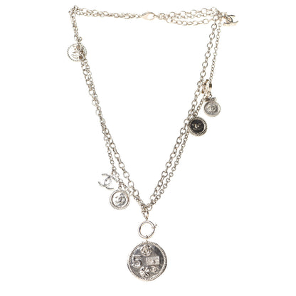 Chanel CC Coco Camellia Coin Necklace Gold 3 of 10