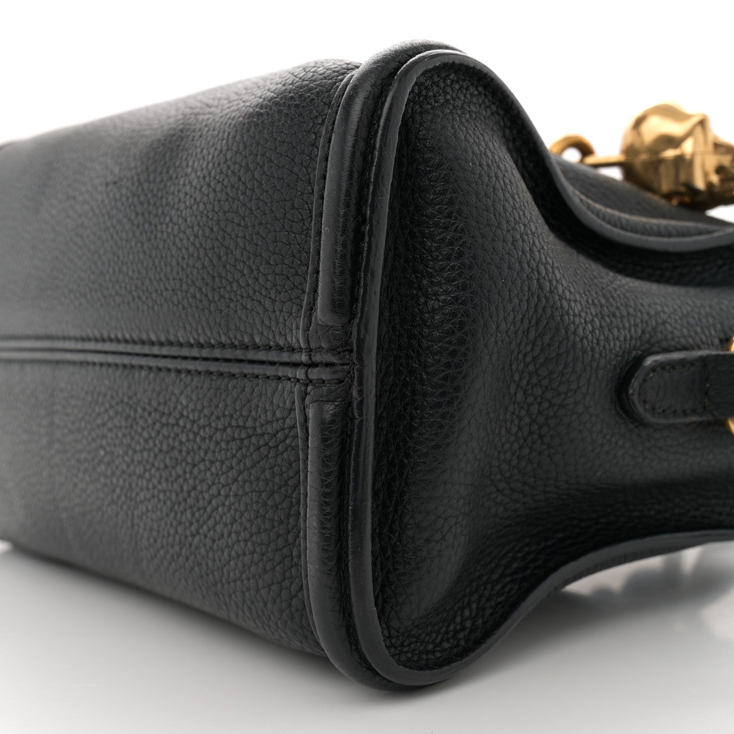 Alexander McQueen Pebbled Calfskin Mini Skull Padlock Zip Around Tote Black 10 of 13