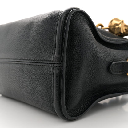 Alexander McQueen Pebbled Calfskin Mini Skull Padlock Zip Around Tote Black 10 of 13