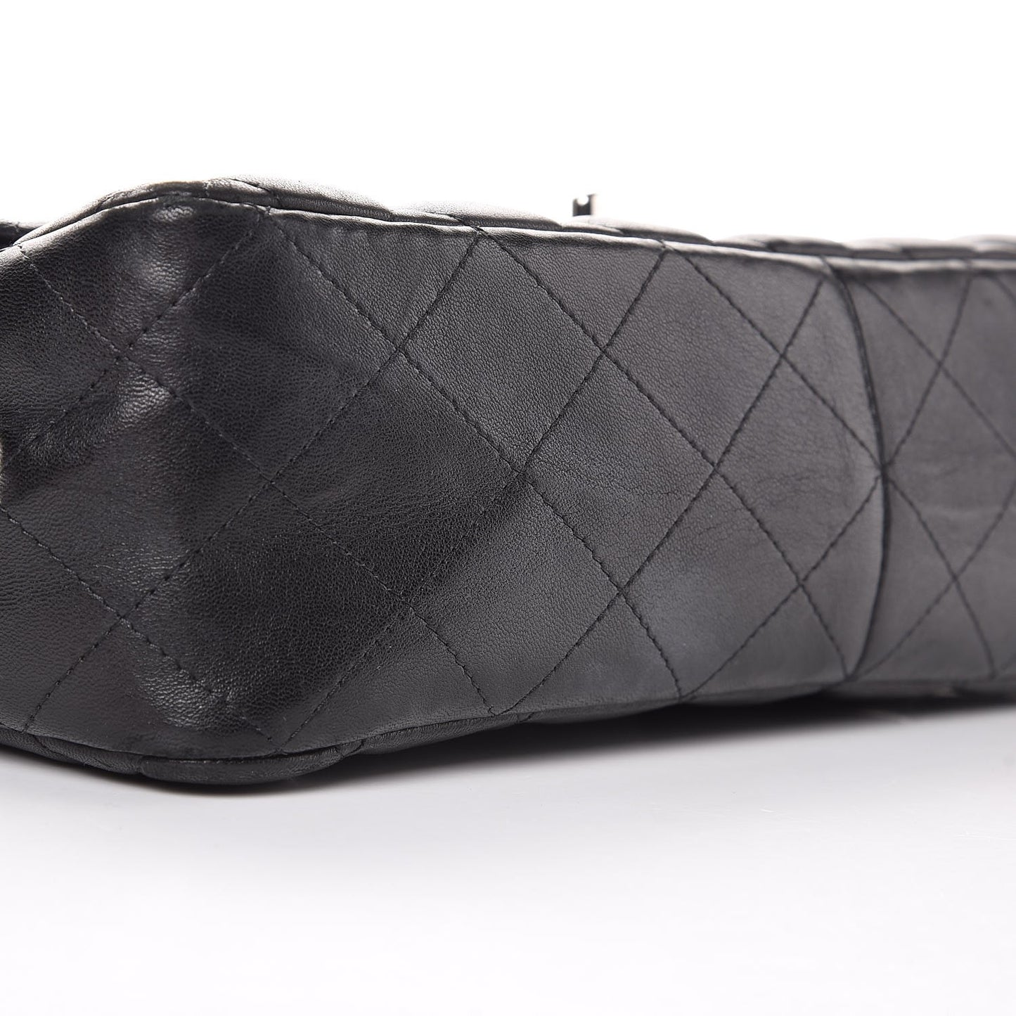 Lambskin Quilted Jumbo Single Flap Black
