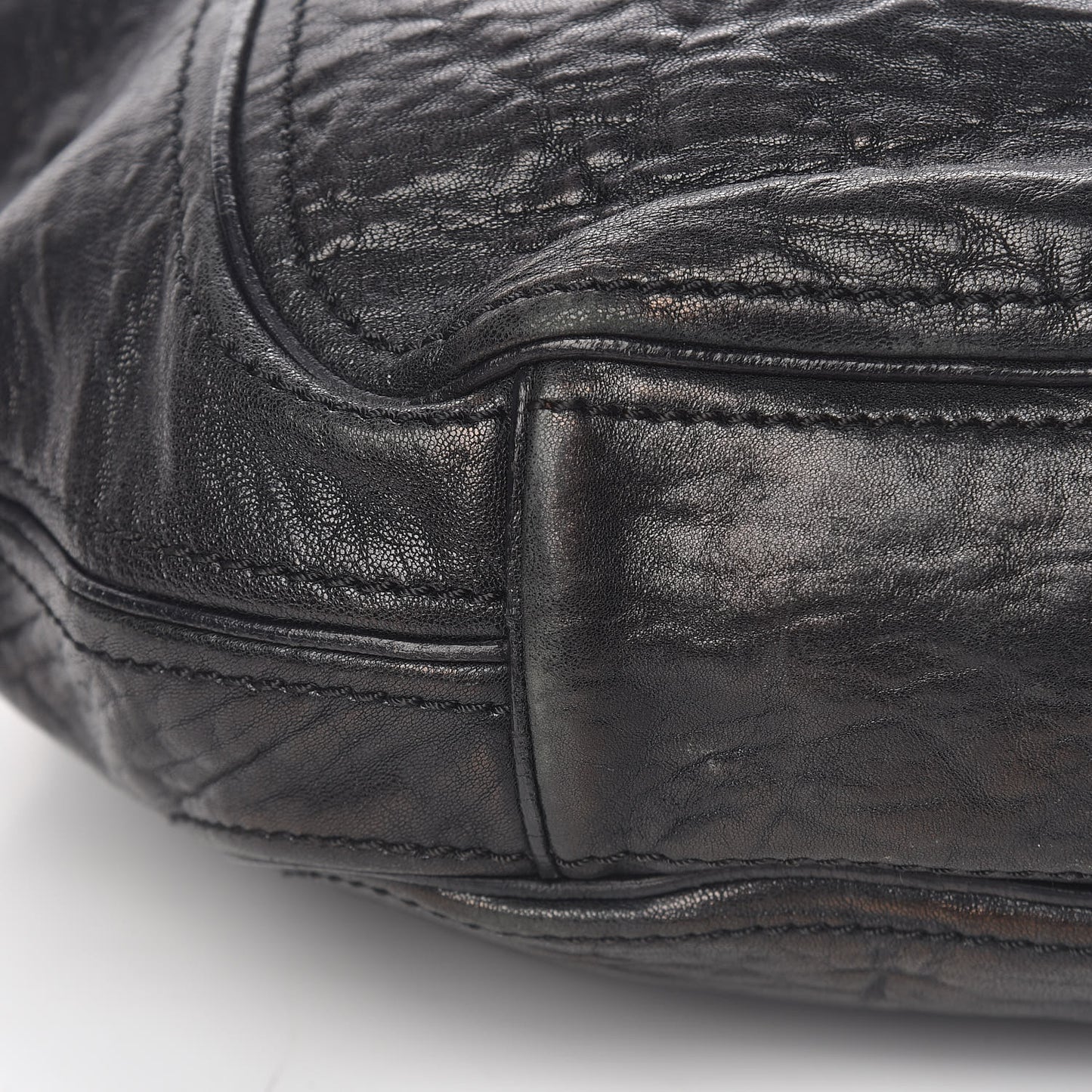 Tumbled Sheepskin Eclipse Hobo Black