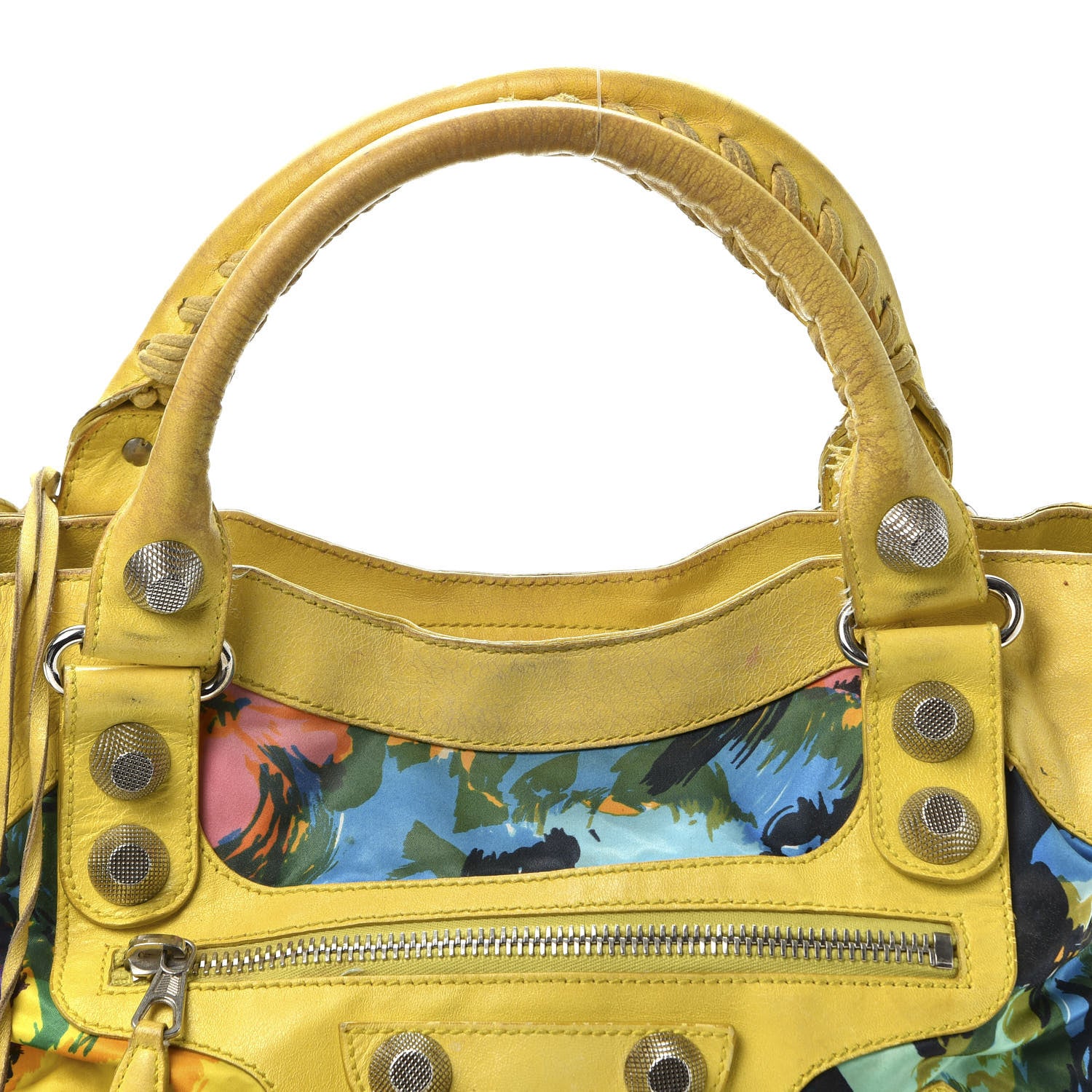 Balenciaga Agneau Canvas Floral Giant 21 Silver Hardware City Bouton D or 15 of 15