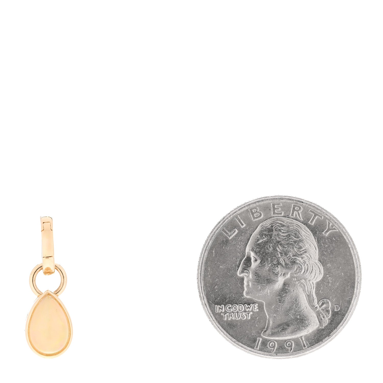 Foundrae 18K Yellow Gold Opal Forever & Always a Pair Pendant 2 of 5