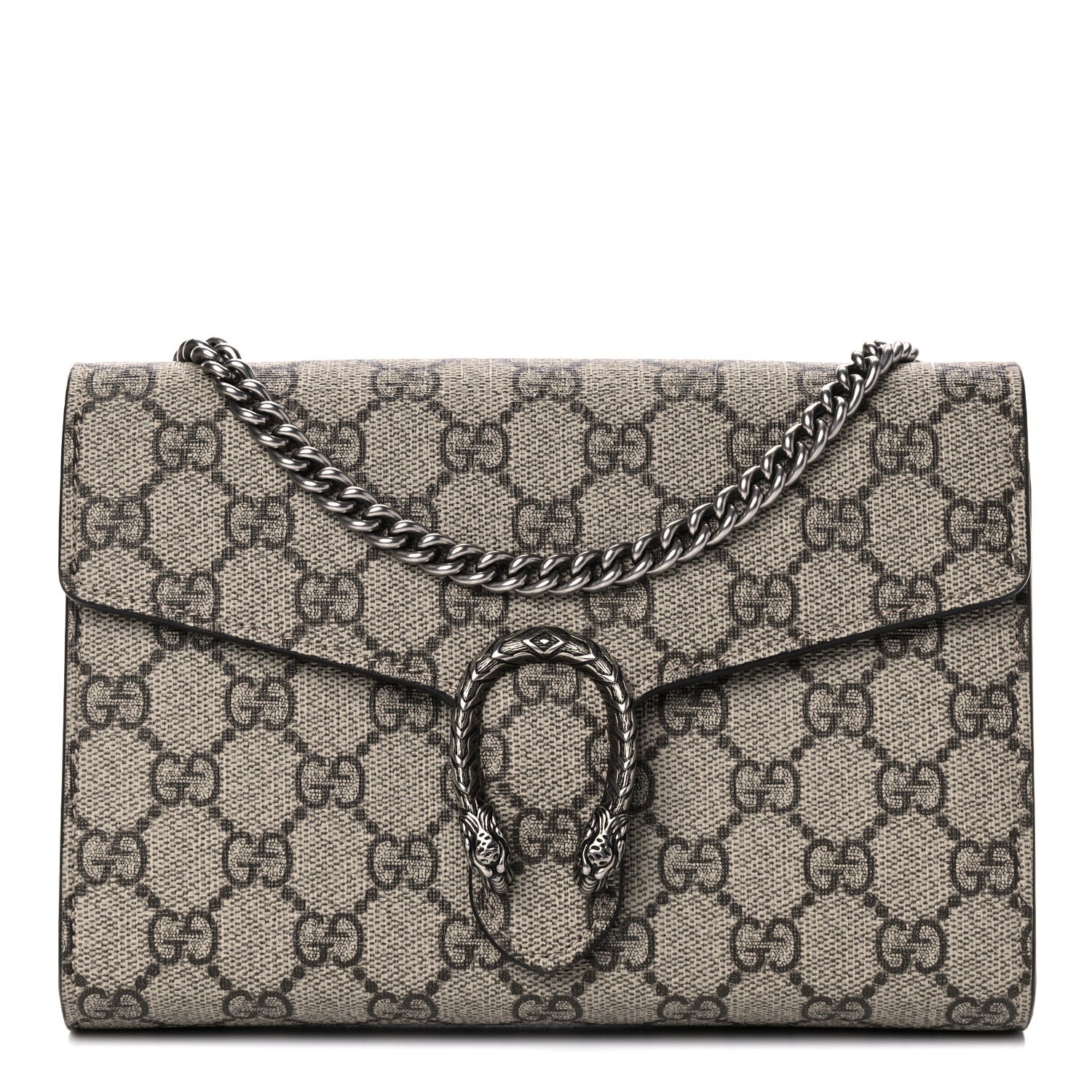 Gucci GG Supreme Monogram Mini Dionysus Chain Wallet Beige Taupe 1 of 11