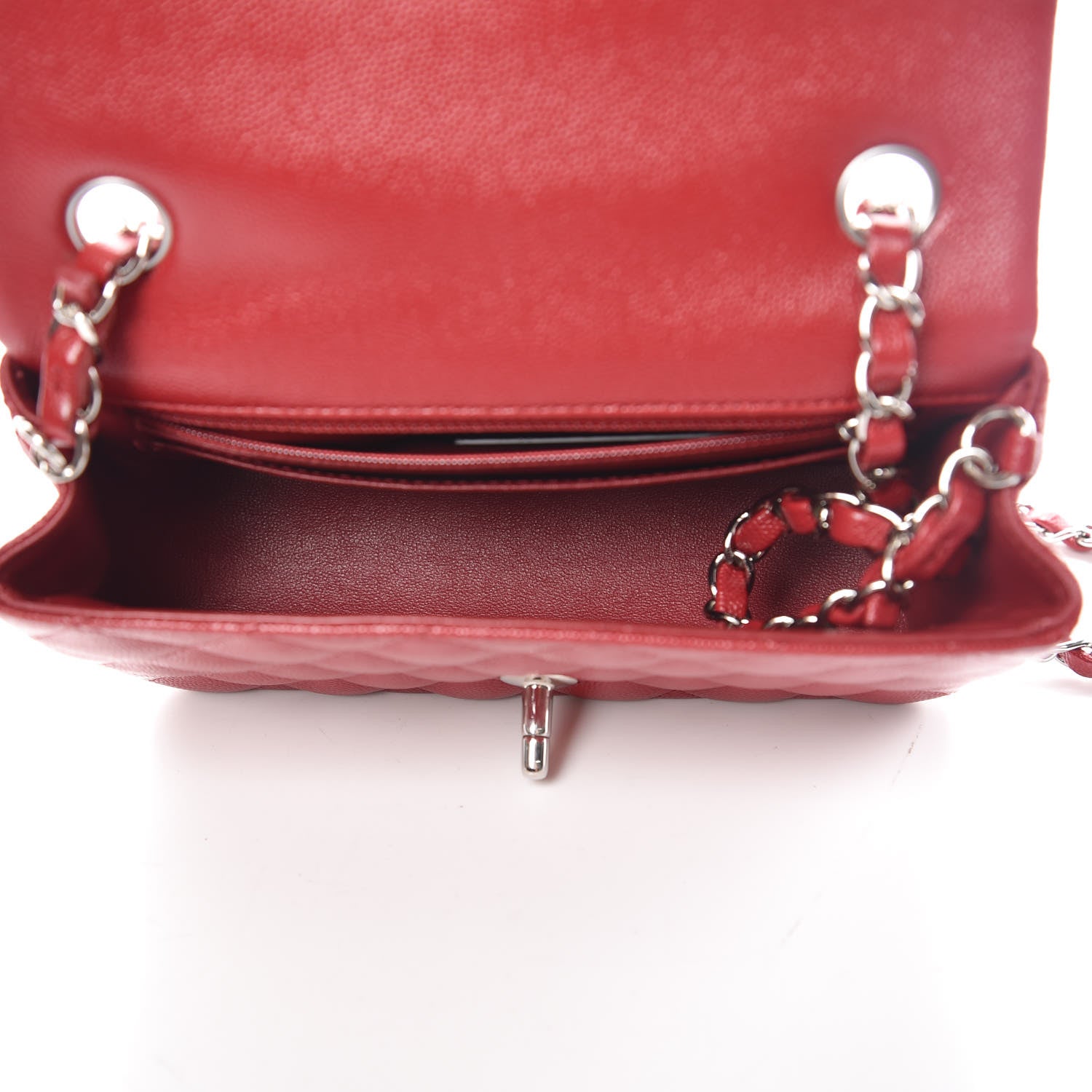 Chanel Caviar Quilted Mini Rectangular Flap Red 5 of 10