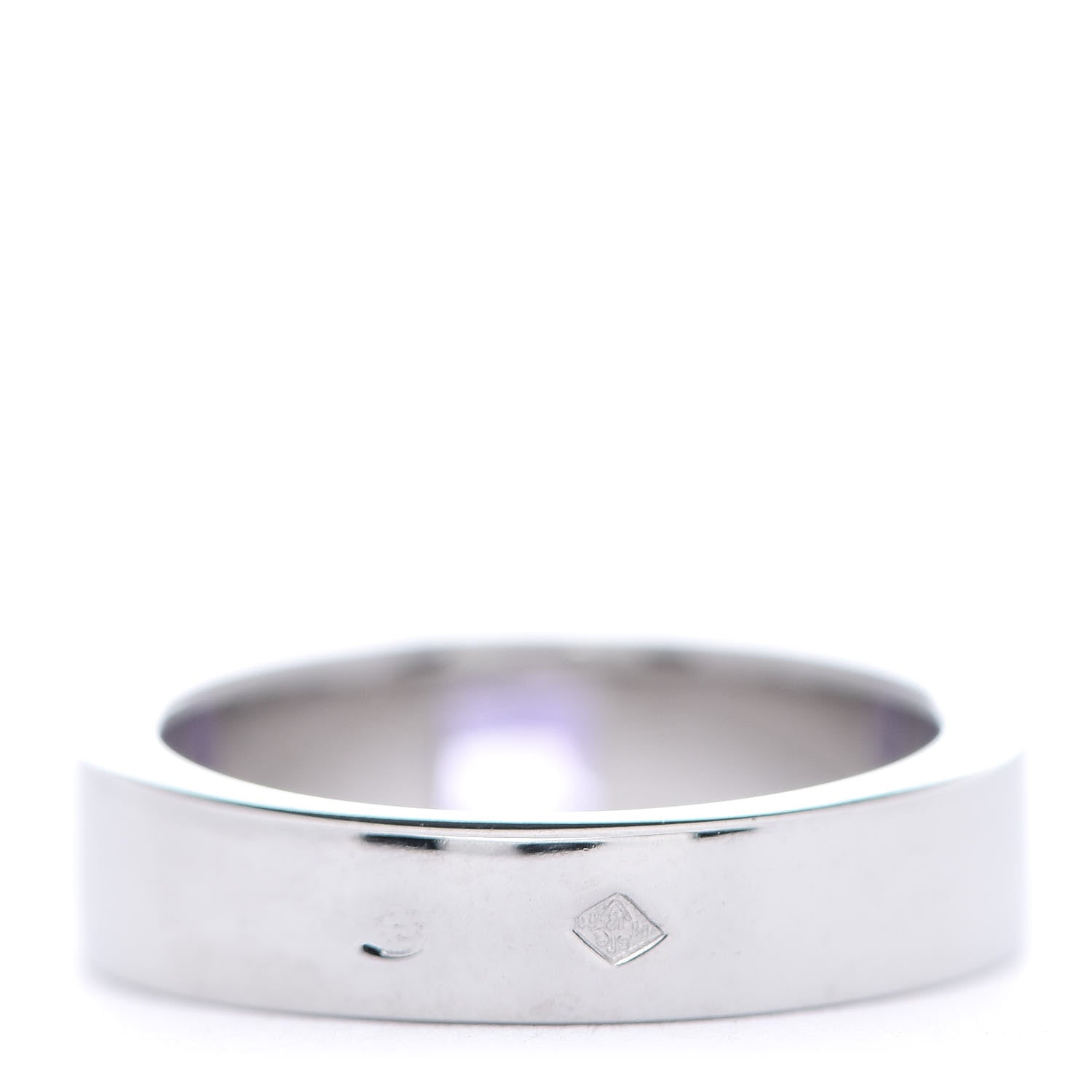 Cartier 18K White Gold Amethyst Tank Ring 49 5 3 of 4