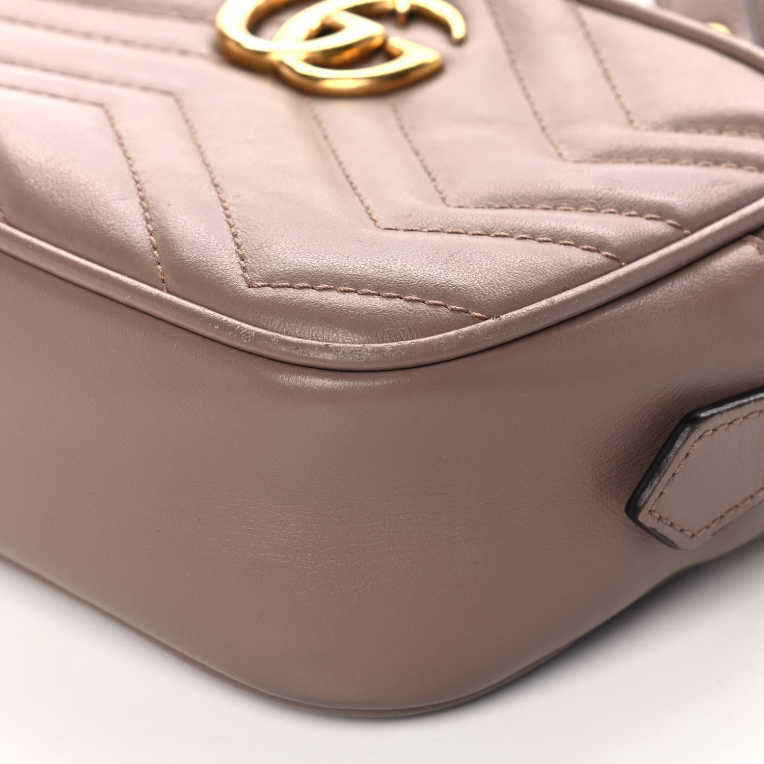 Gucci Calfskin Matelasse Mini GG Marmont Chain Shoulder Bag Porcelain Rose 12 of 12