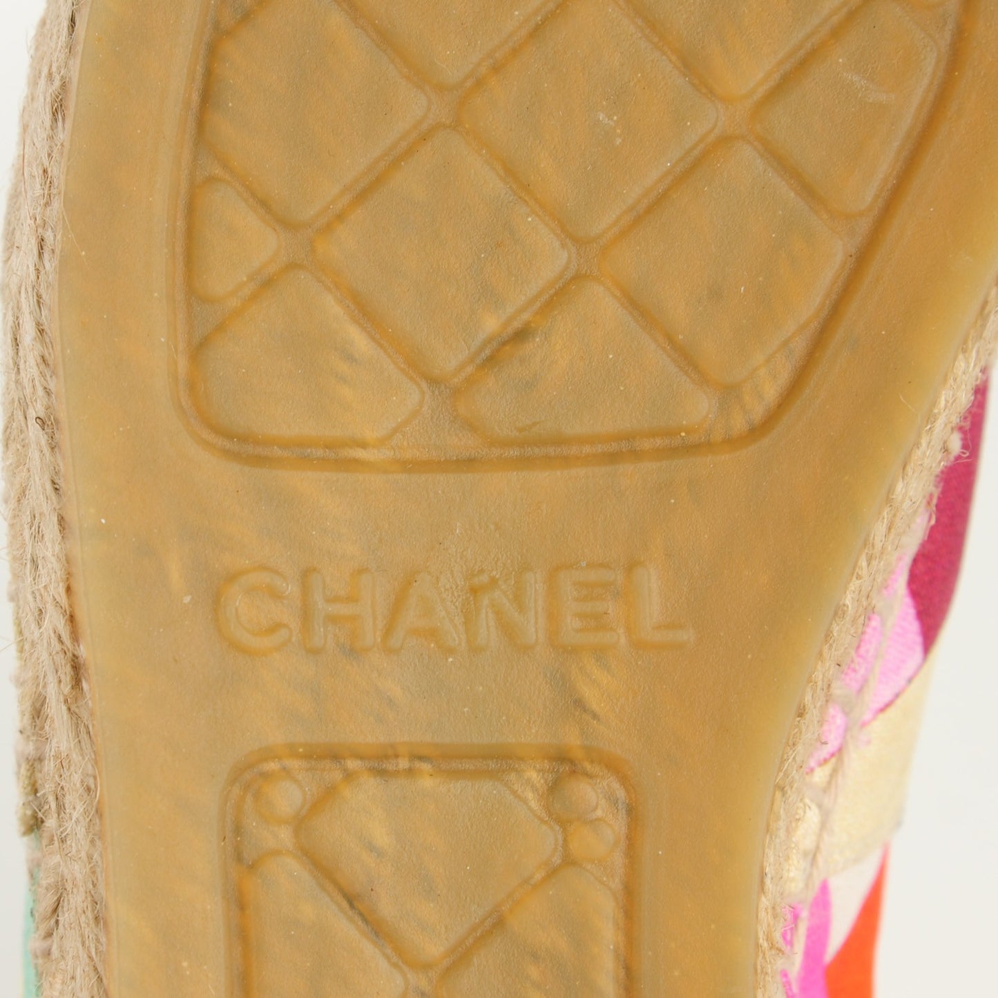 Fabric Striped Patent CC Espadrilles 35 Multicolor Black