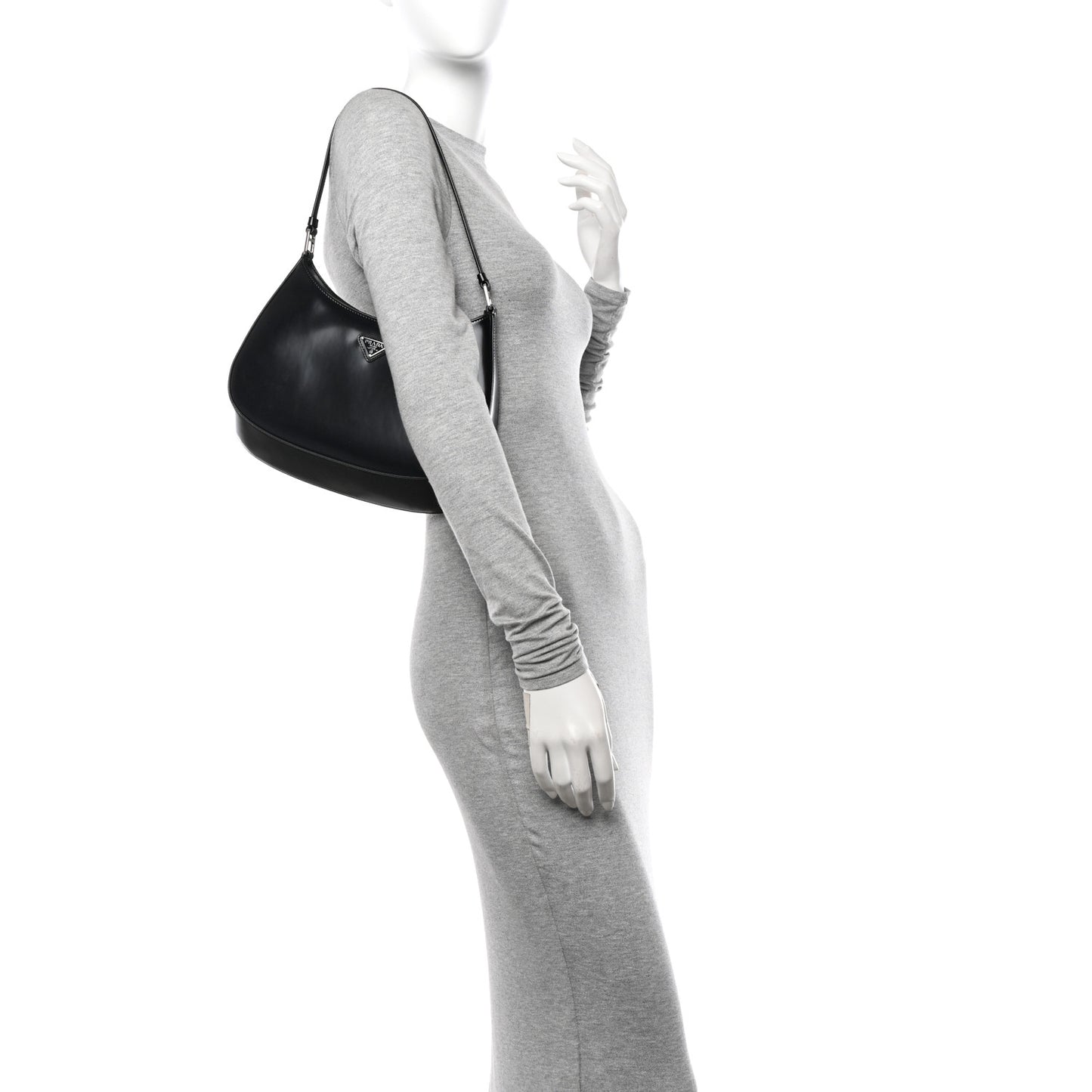 Spazzolato Cleo Shoulder Bag Black