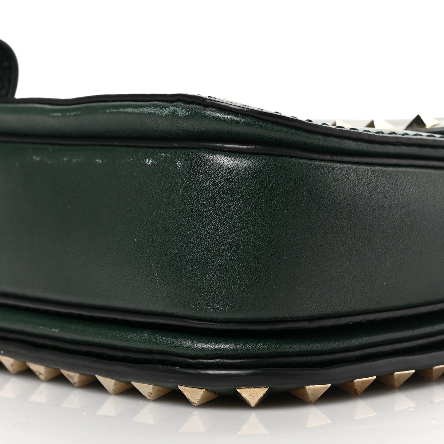 Vitello Rockstud Shoulder Flap Bag Green