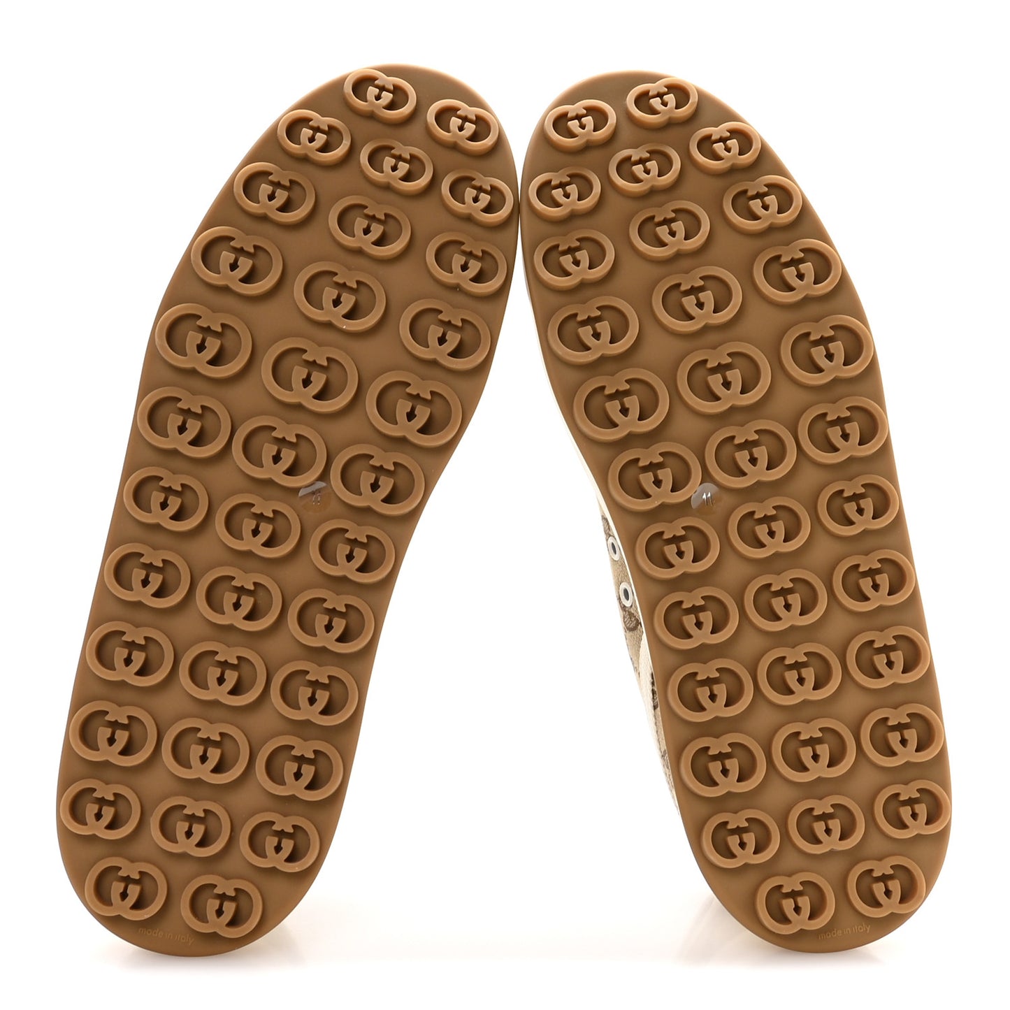 New Canvas GG Monogram Mens Tennis 1977 55mm Platform Sneakers 11 Beige Ebony Mystic White