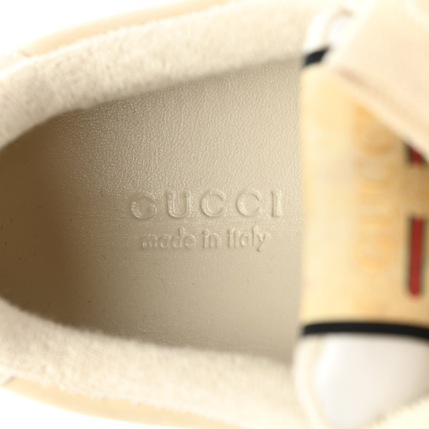 Gucci Nylon Nubuck Web Womens Screener Sneakers 37.5 Mystic White Dusty Milk 7 of 12