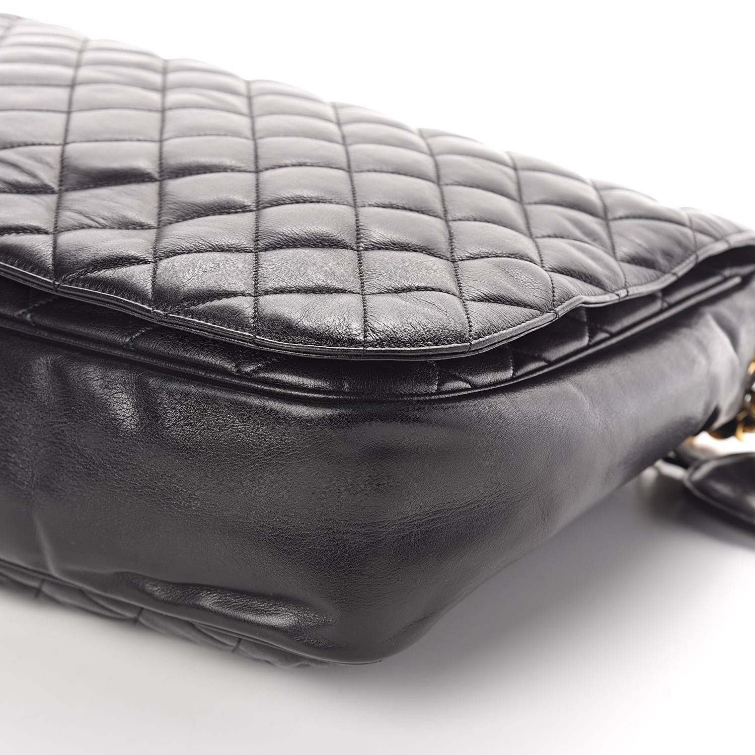 Chanel Lambskin Quilted Large Shoulder Flap Bag Black 11 of 11