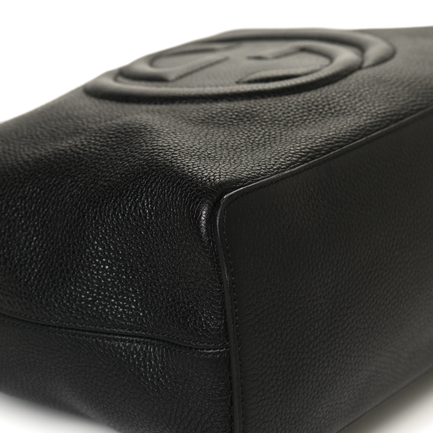 Pebbled Calfskin Large Soho Hobo Black