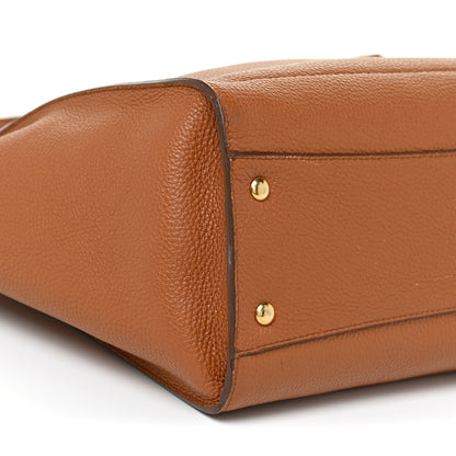 Salvatore Ferragamo Hammered Calfskin Double Handle Amy Tote Chestnut 5 of 13