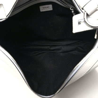 Versace Calfskin Large Repeat Zip Hobo White 5 of 9