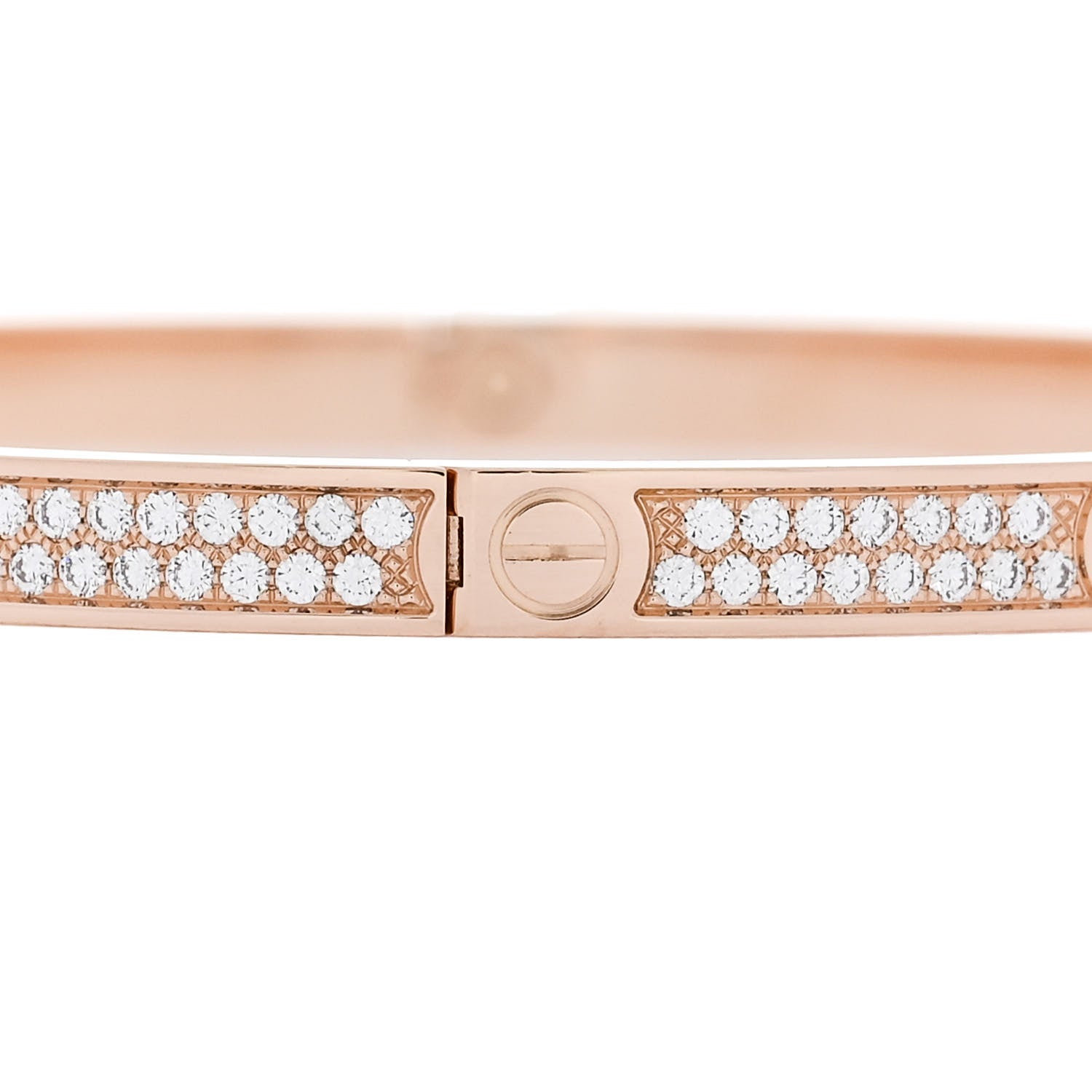 Cartier 18K Pink Gold Diamond Small LOVE Paved Bracelet 18 5 of 8