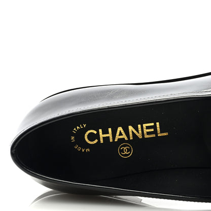 Chanel Shiny Calfskin CC Moccasin Loafers 39.5 Black 7 of 8