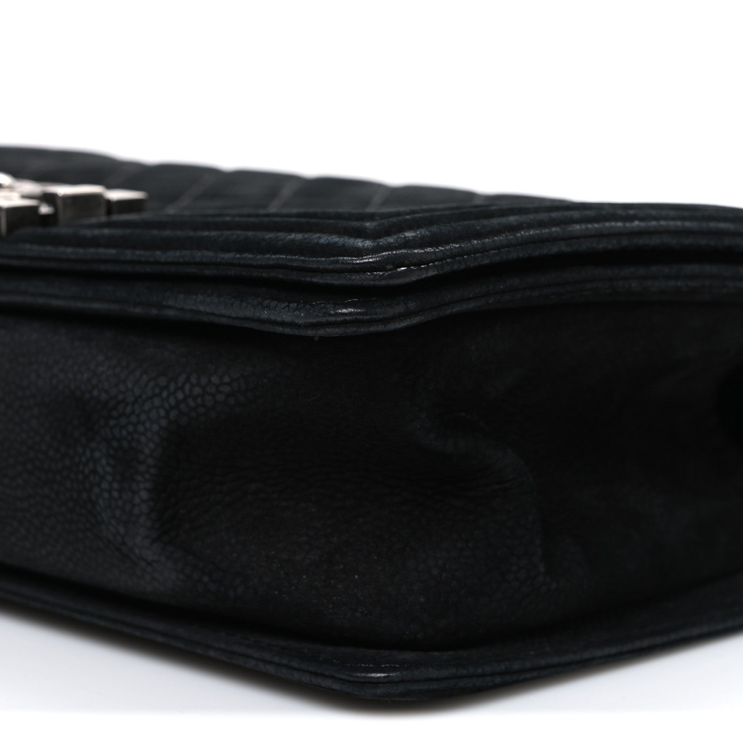 Chanel Bullskin Suede Caviar Quilted Medium Boy Flap Black 10 of 10
