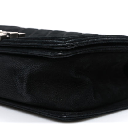 Chanel Bullskin Suede Caviar Quilted Medium Boy Flap Black 10 of 10