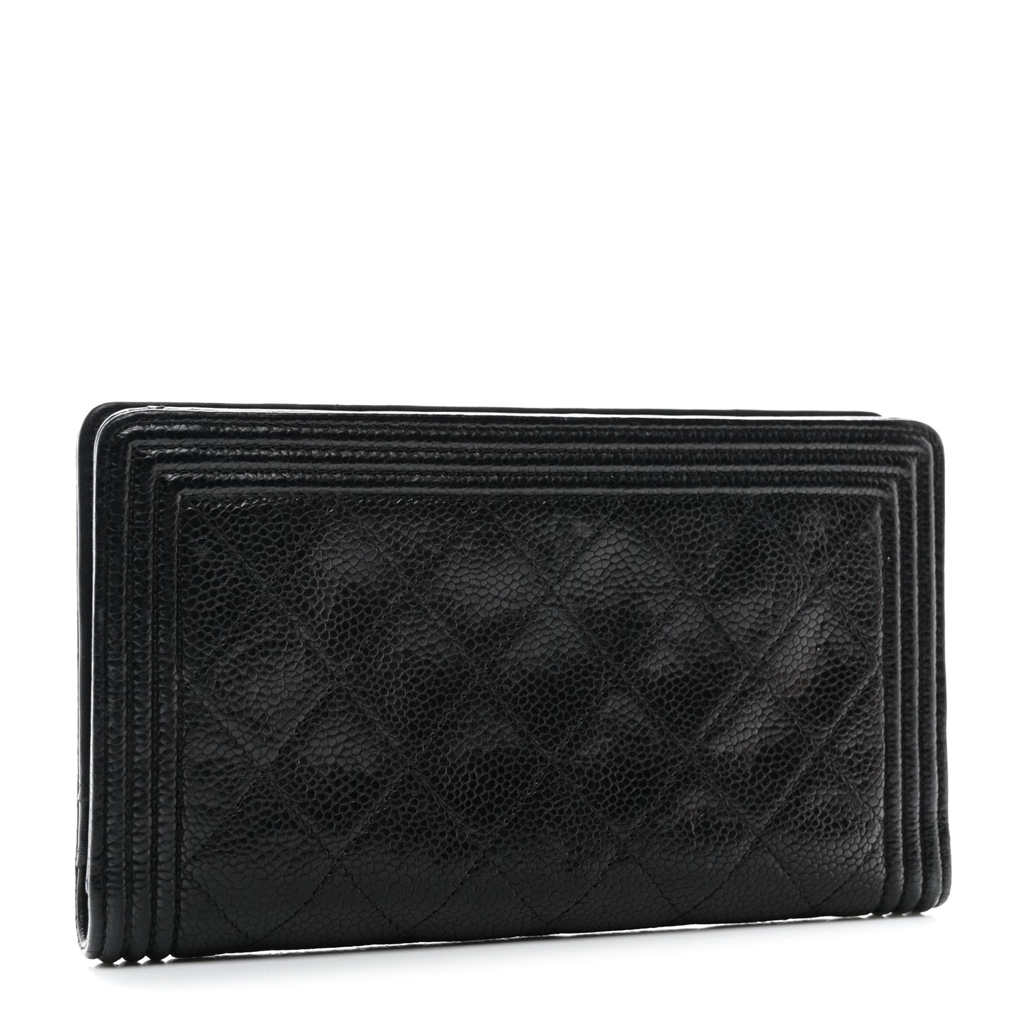 Caviar Quilted Boy Yen Wallet Black