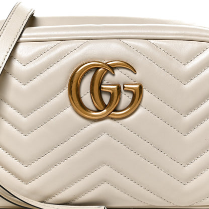 Gucci Calfskin Matelasse Small GG Marmont Chain Shoulder Bag White 9 of 11