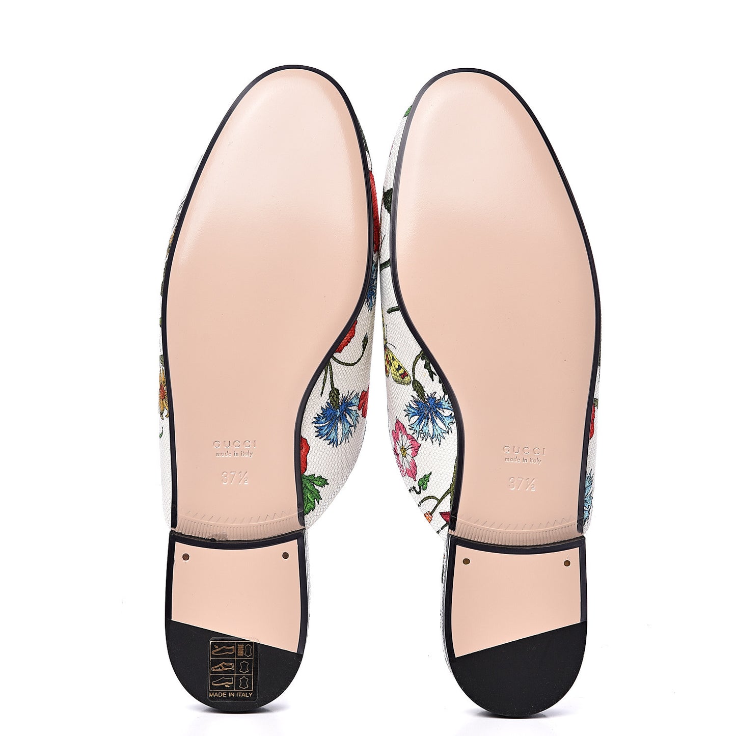 Canvas Flora Womens Princetown Slippers 37.5 White Multicolor