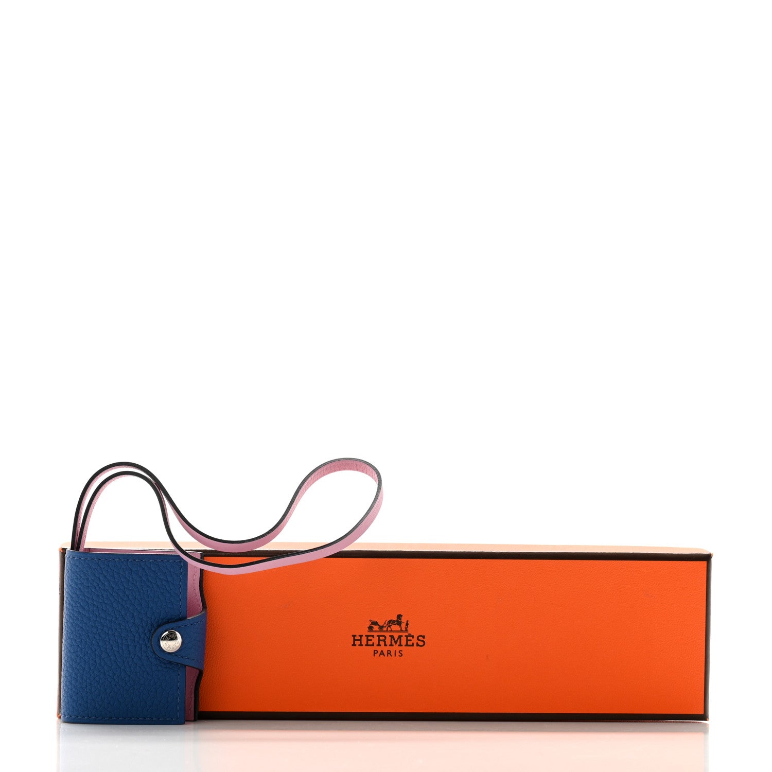 Hermes Togo Swift Verso Ulysse Nano Bag Charm Bleu France Mauve Sylvestre 5 of 5