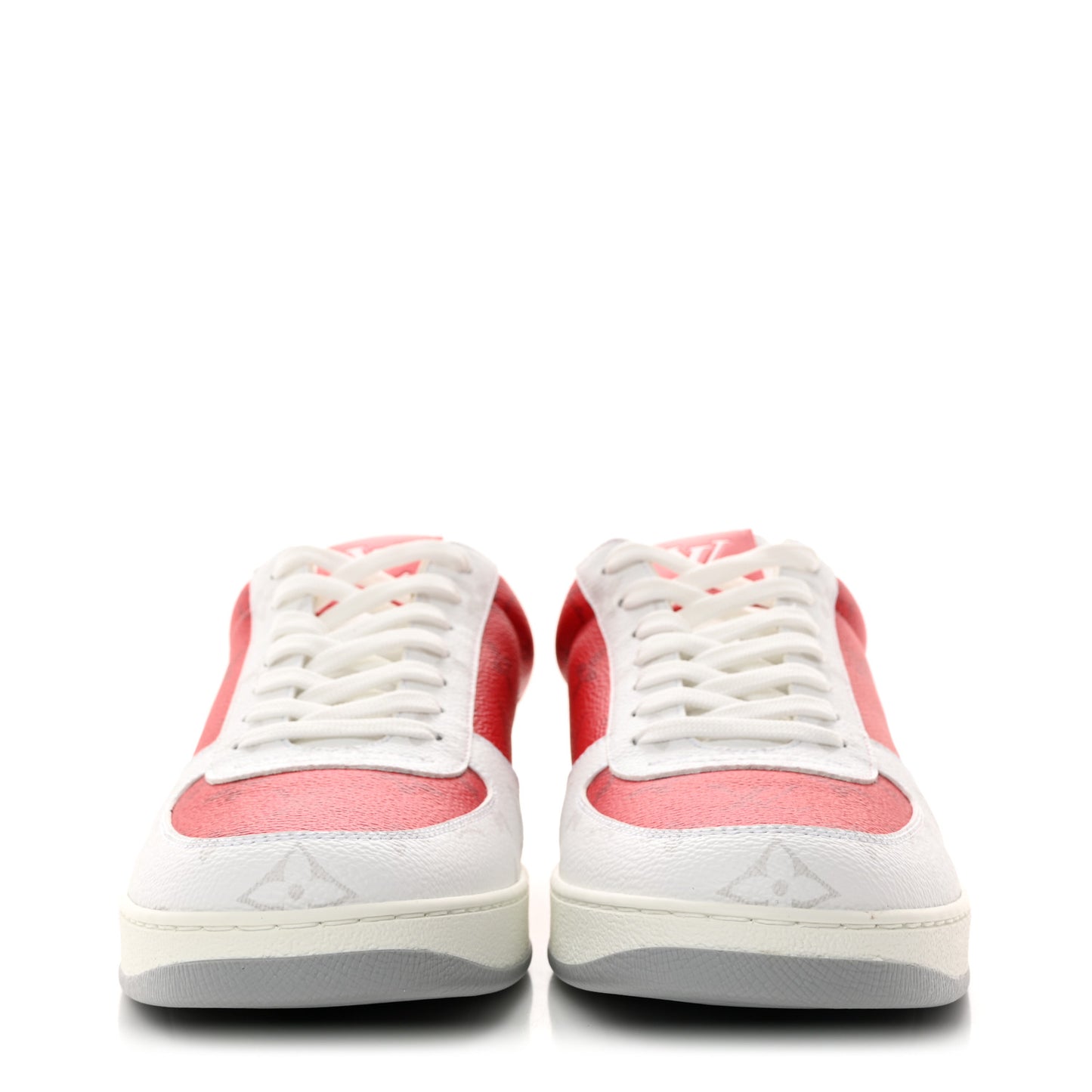 Monogram Calfskin Mens Rivoli Sneakers 8 Red