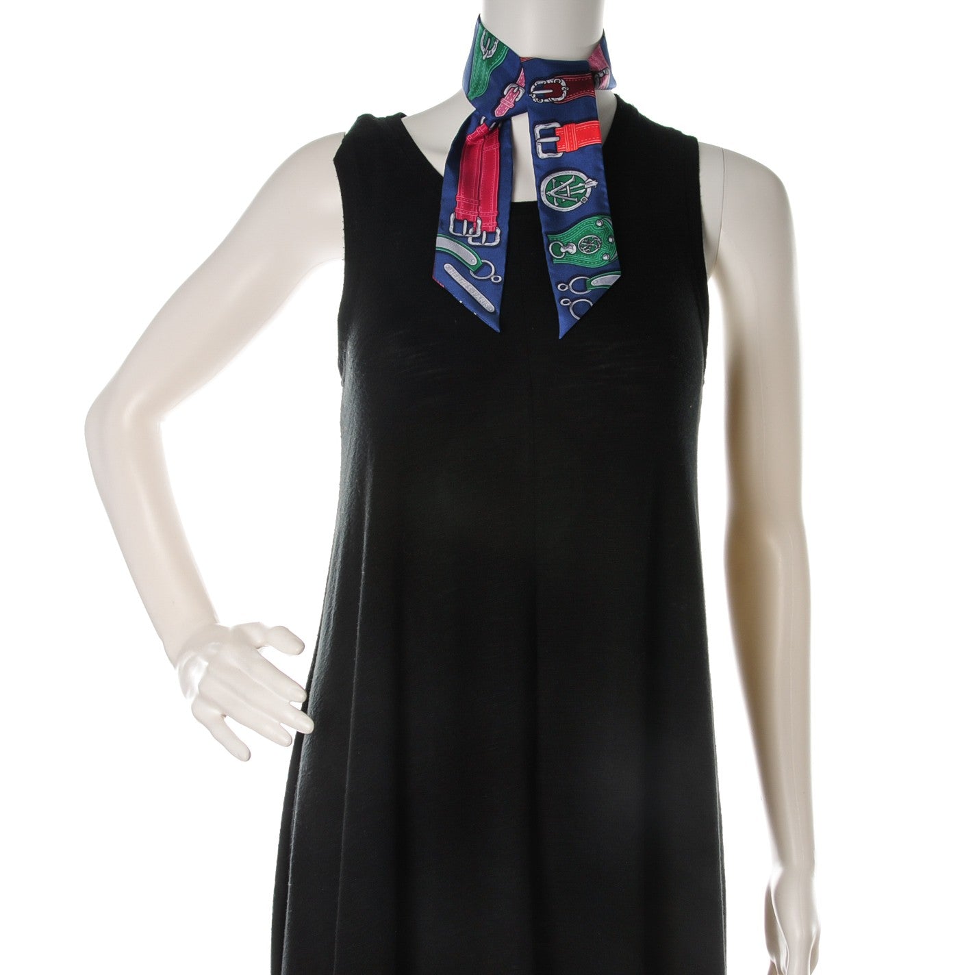 Hermes Silk Harnais Des Presidents Twilly Bleu Vert Orange 2 of 6