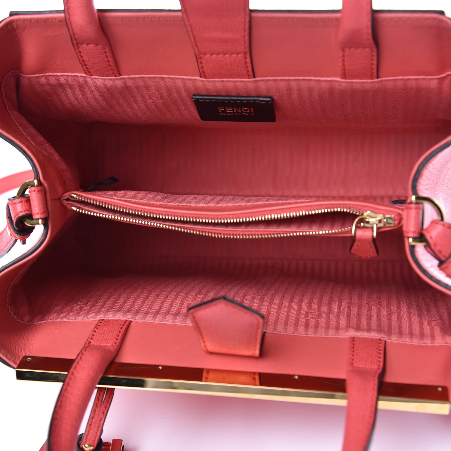 Fendi Vitello Elite Flamingo Petite 2Jours Tote Rosa Exstasy 5 of 8