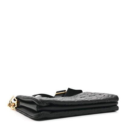 Louis Vuitton Lambskin Embossed Monogram Coussin PM Black 4 of 12