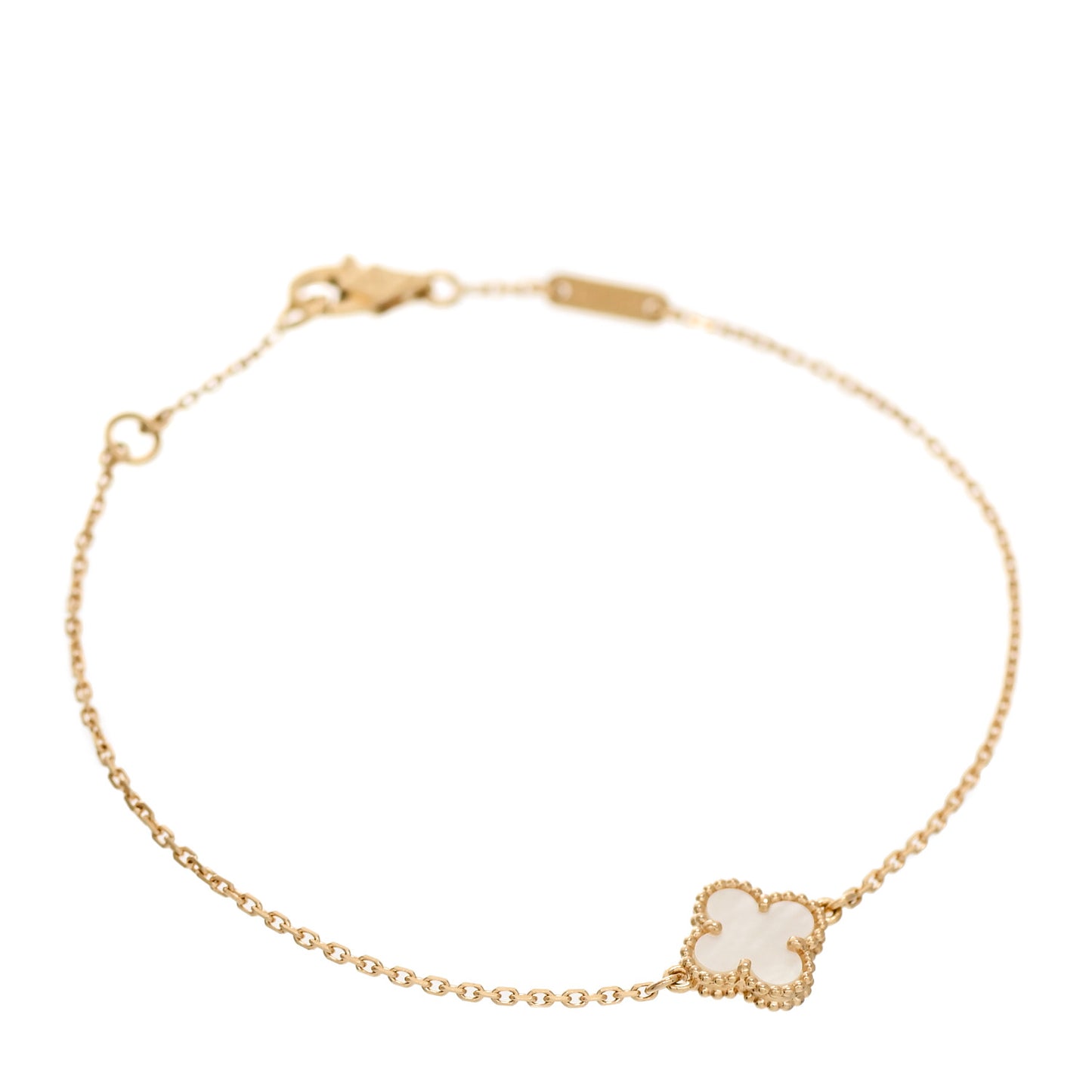 18K Yellow Gold Mother of Pearl Sweet Alhambra Bracelet