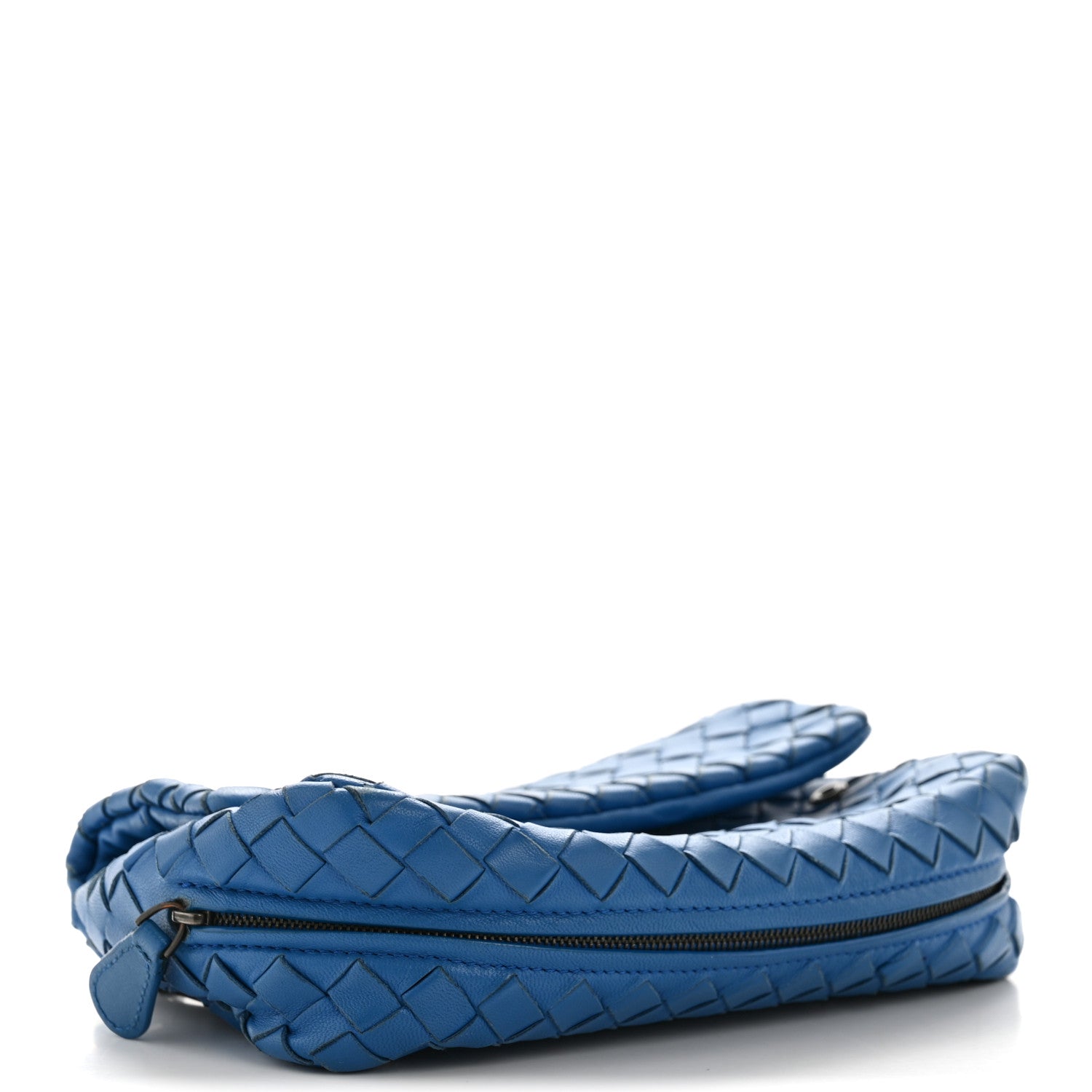 Bottega Veneta Nappa Intrecciato Small Chain Crossbody Blue