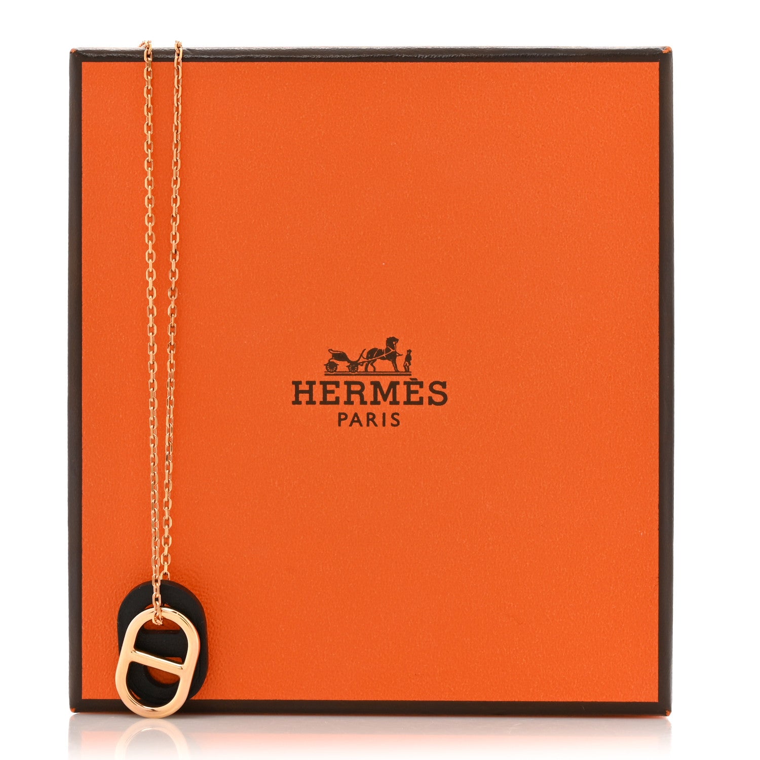 Hermes Swift O'Maillon Pendant Necklace Black 7 of 7