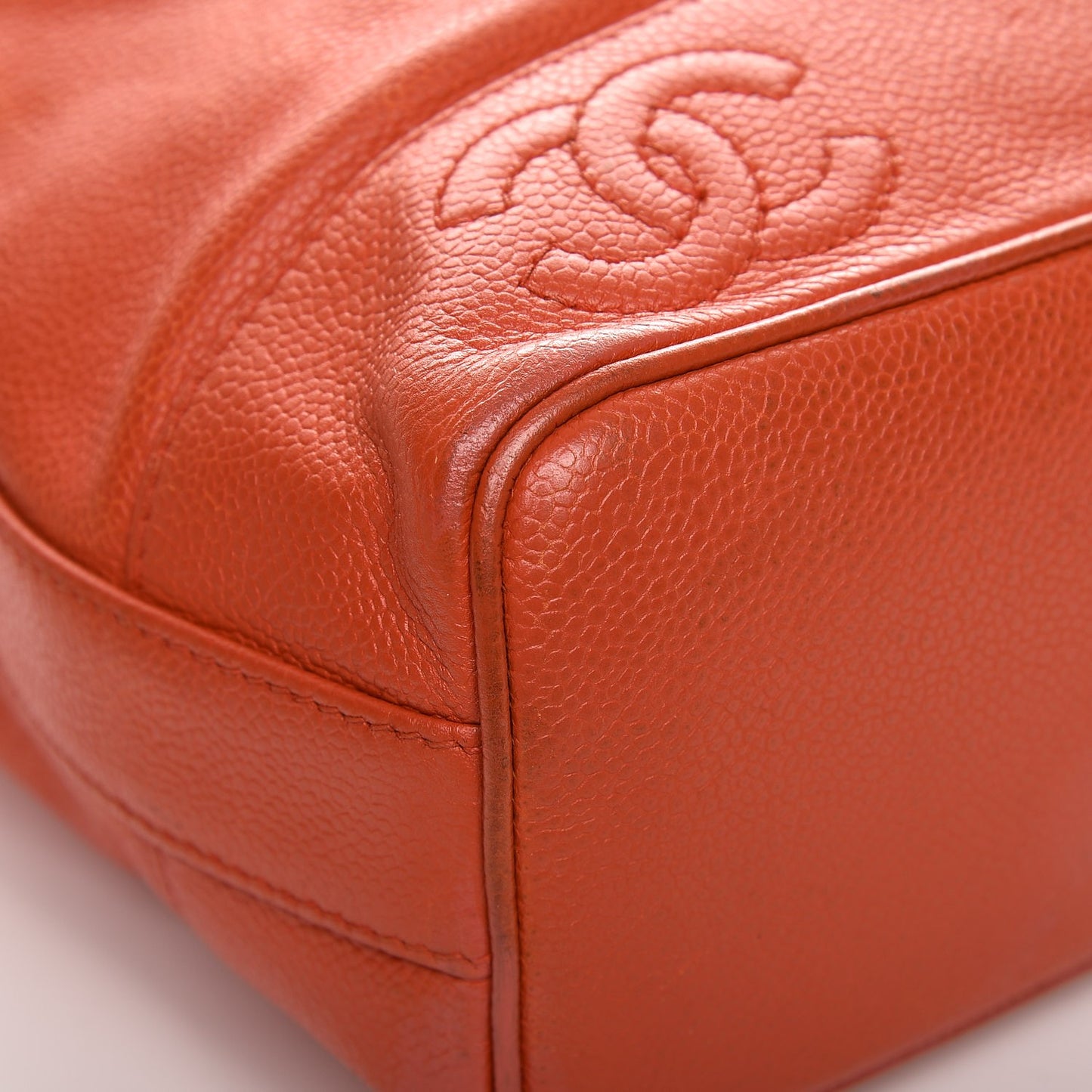 Caviar CC Drawstring Shoulder Bag Orange