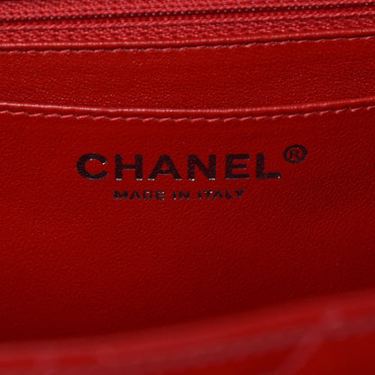 Chanel Patent Quilted Jumbo Single Flap Dark Red 7 of 9