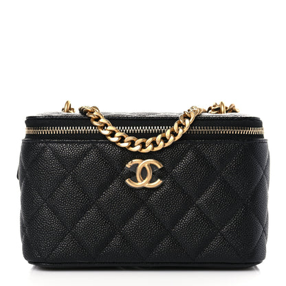 Chanel Caviar Quilted Sweetheart Vanity Case Black 1 of 10