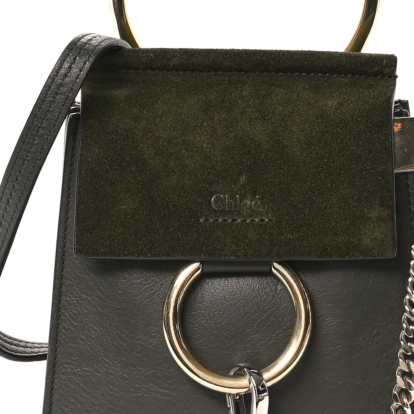 Suede Calfskin Mini Faye Bracelet Bag Deep Forrest
