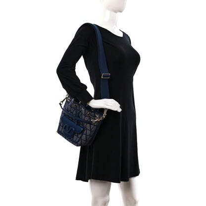 Valentino Garavani Toile Iconographe Nappa Vlogo Small Loco Drawstring Bucket Bag Melange Denim Worker 2 of 8