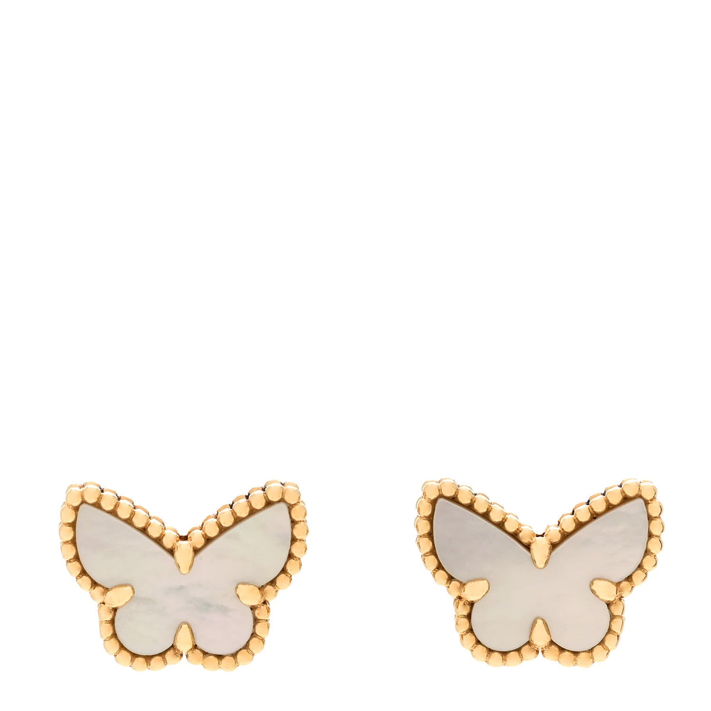 18K Yellow Gold Mother of Pearl Sweet Alhambra Butterfly Earrings