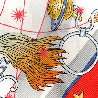 Hermes Silk Chorus Stellarum Scarf 70 Rouge White Multicolor 7 of 7
