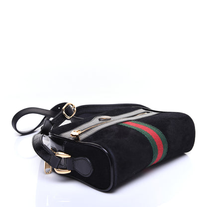 Gucci Suede Patent Web Mini Ophidia Shoulder Bag Black 4 of 12