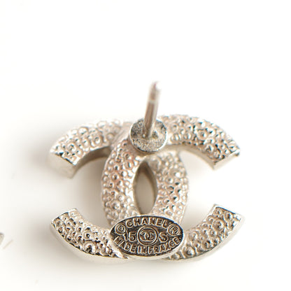 Chanel Crystal Timeless CC Earrings Silver 4 of 4
