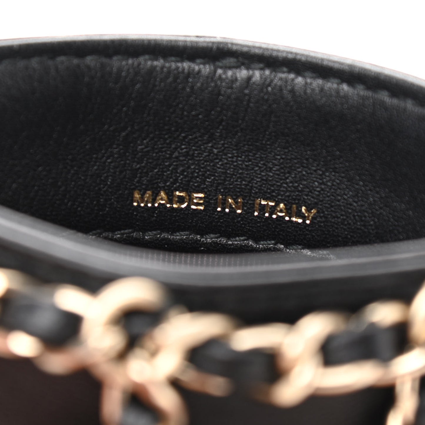 Lambskin Tech Me Out Clutch With Chain Black